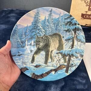 1989 "The Lynx" by Lee Cable Plate 3rd Issue Bradford Exchange Certificate & Box